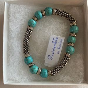 PERIWINKLE by Barlow Aqua beads with rhinestones